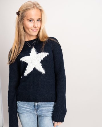 LMTD NLFBOW LS SHORT KNIT Bleu Pulls Fille - Kids Brand Store