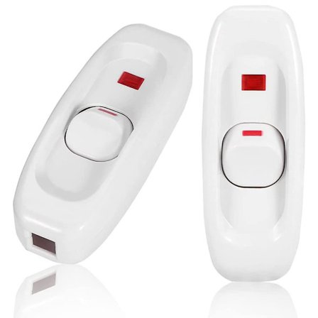Ledningbryter med vippbryter for lampe, ledningbryter, lampebryter, innebygd av/på-bryter, 2 stk. 250v 10a innebygd av/på-bordlampe ledningbryter