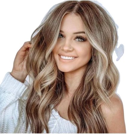 Mellomlang krøllete kvinne parykk med brun gradient