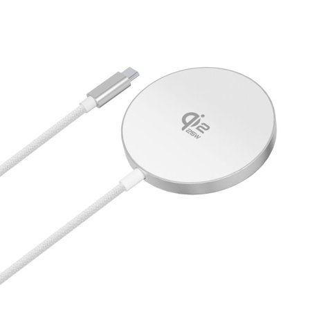 4Smarts Qi2 25W Wireless Charger MagSafe – White, 1.5 m