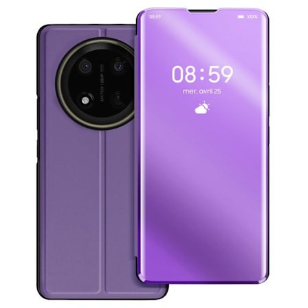 Étui til Honor Magic 7 Lite - AVIZAR - Lilla Spejlklap - Vegansk Læder - Video Støtte - Stødabsorberende