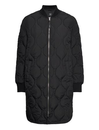 Studios Longline Quilted Jkt Kviltad Jacka Svart Superdry