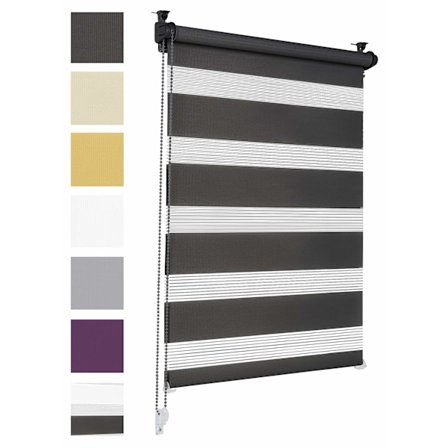 Dobbel rullgardin uten boring solskjerming rullgardin vindusrullgardin 90cm x 150cm