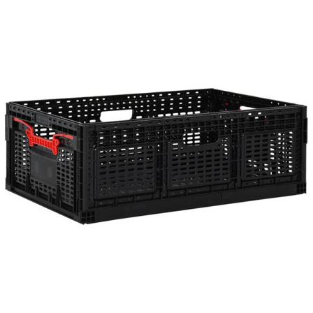 Vidaxl Förvaringslåda Hopfällbar 60x40x22 Cm Svart 46 L Svart