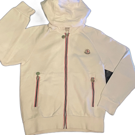 Vit hoodiejacka från Moncler