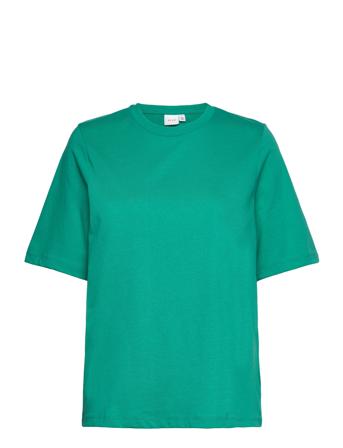 Vidreamers Boxy S/S Top/Su - Noos T-shirts & Tops Short-sleeved Grønn Vila*Betinget Tilbud