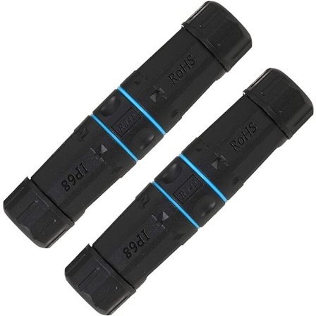 2-pak skjermet RJ45-kontakt vanntett IP68 Cat5/5e/6 8P8C Ethernet LAN hunn til hunn kobling nettverksadapter for utendørs