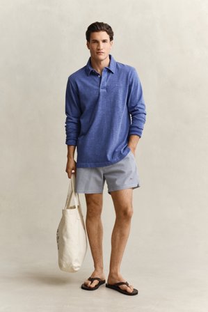 GANT Herren Gestreifte Seersucker Badeshorts (XXXL) Blau