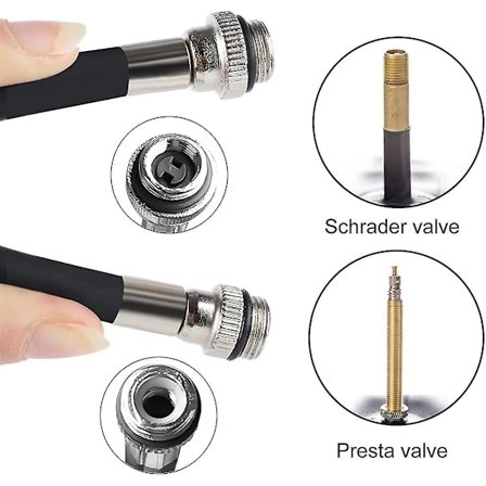 Cykelpumpe med Presta & Schrader Ventiler, 100 Psi Cykelpumpe til Elcykel