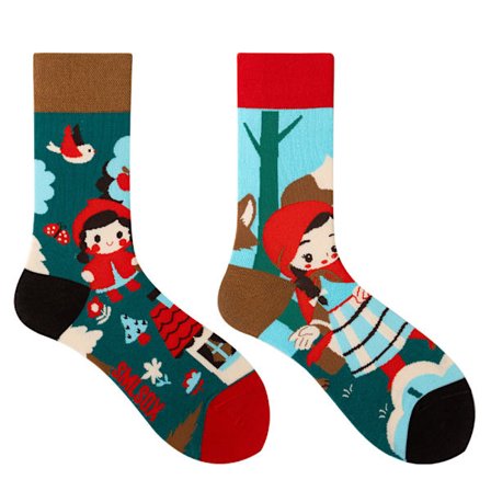 5 par Många stilar av AB-strumpor asymmetriska kreativa trendiga strumpor roliga par mandarinanka färgade mellanhöga strumpor