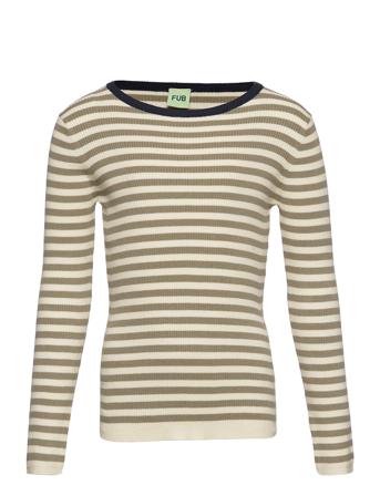 Striped Rib Blouse Patterned FUB