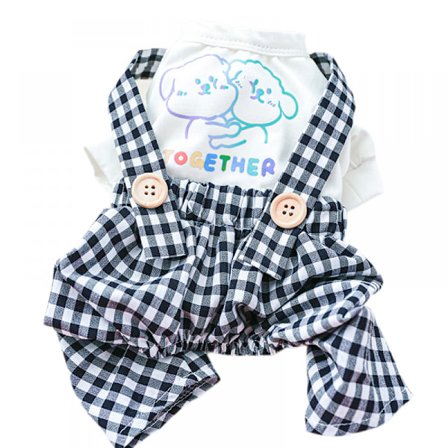 Lemmikkieläinten vaatteet mekko Koiran vaatteet Printti Ruudullinen hame Lemmikkieläinten kevät/kesä T-paita Lemmikkieläinten lahja (XS-koko)