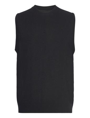 Manne Lambswool Vest Knitwear Knitted Vests Svart Wood Wood