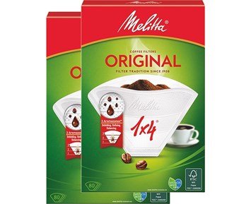 - Paket med två 80-pack kaffefilter