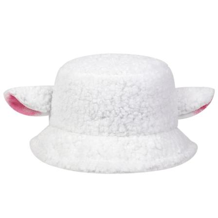 Lammhatt Plysch Söt Fiskarhatt Varm Poolhatt Hinkhatt Vit