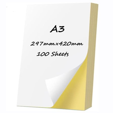 Självhäftande skrivarpapper matt A3 – 100-pack