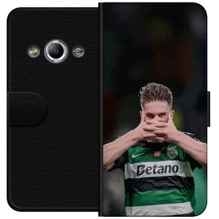 Kompatibelt Lommeboketui til Samsung Galaxy Xcover 3 Viktor Gyökeres Sporting Green Design stilren fotballkunst i grønne toner med fokus på energi