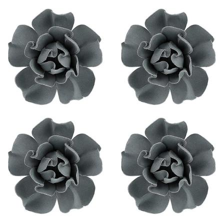 4 stk. Keramiske Blomster Vægdækor 3D Peon Dekoration Vægskulpturer Væghængende Dekorationer Kompatibel med Stue