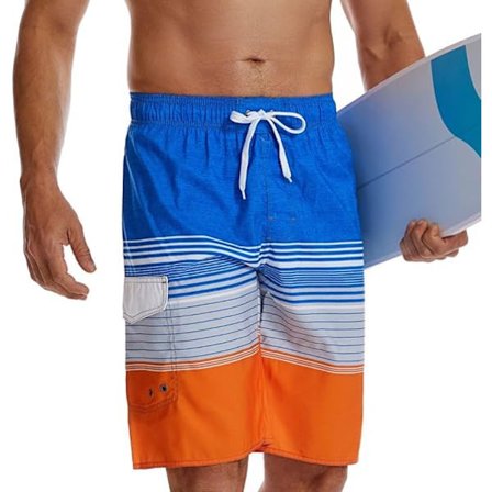Badbyxor för män, badshorts för män, snabbtorkande surfshorts, strandshorts, randiga byxor, gradient vattentäta byxor, sommar