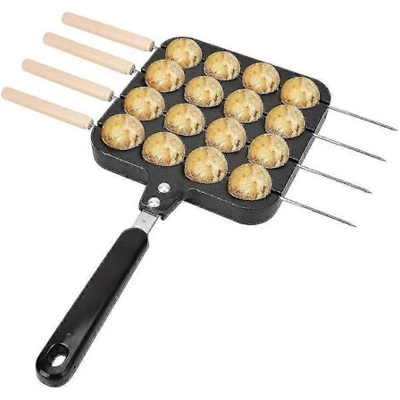 Takoyaki Grillpande, Takoyaki Pande Med Håndtag, 16 Huller 4 Bagenåle
