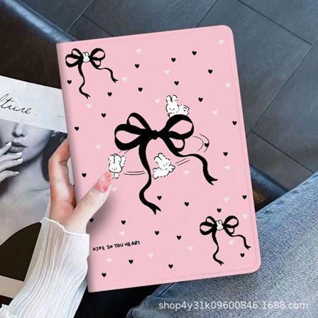 Stilrent skal för iPad 2024 Pro 13" Basics: Bow Bunny Pink 10th Bow