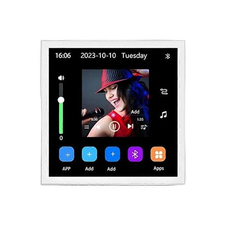 4 tuuman Andriod 10 Eshare WiFi Bluetooth Kosketus Kotiteatteri Elokuva Digitaalinen Stereo Ääni Musiikki Seinävahvistin Valkoinen