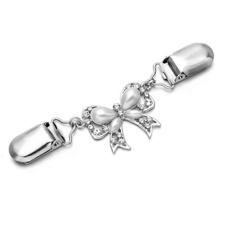 Kofta Clip Glittrande Säkert Grepp Elegant Design Funktionell Accessoar Retro Mode Kofta Clip Med Strass Vintage