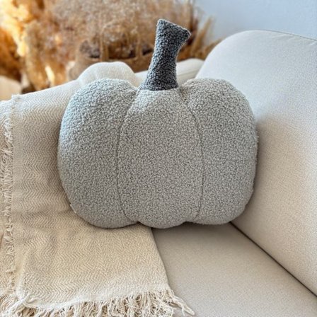 Høstpute Grå bouclé-gresskar