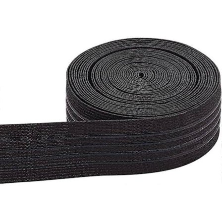 6 meter 37 mm Bred Halkfri Elastisk Band Rak Silikon Elastisk Grippband Platt Midjeband för Sömnadsprojekt Kläder Svart