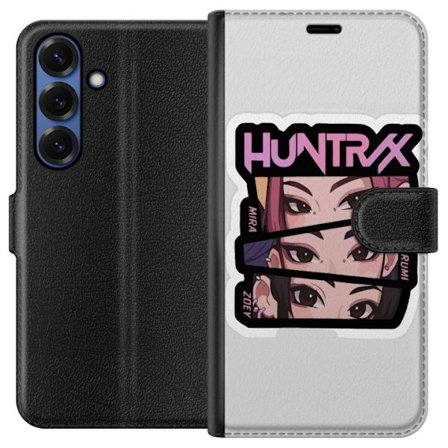 Yhteensopiva Lompakkokotelo Samsung Galaxy S25+ K-pop-inspiroitunut futuristinen tyttöryhmä neonvaloissa ja kosminen sci-fi-kohtaus