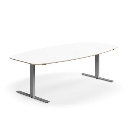 Conference table NOVUS, 2400x1200 mm, silver/white