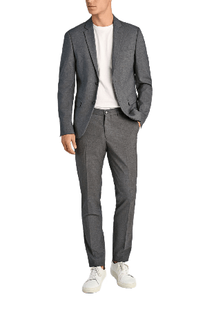 Lindbergh Plain Mens Suit Kavajer Herr Grå 48