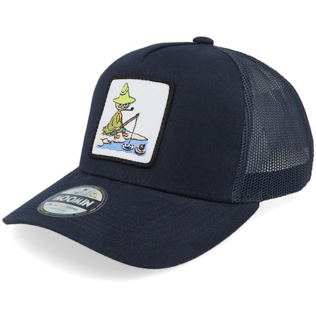 Kinder Moomin - Blau trucker Cap - Kinder Snufkin Fishing Navy Trucker @ Hatstore