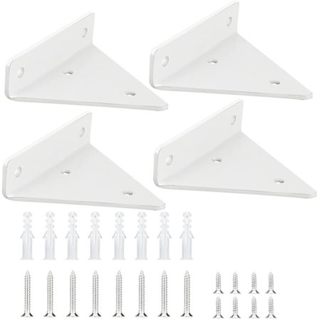 Hyldeknægt Konsol, 4 stk Trekant Usynlig Jern Robust Vægmonteret Flydende BH_MGF