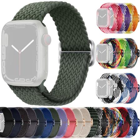 SKALO Punottu -ranneke Apple Watch Series 4-6 40mm - Valitse väri Dark green