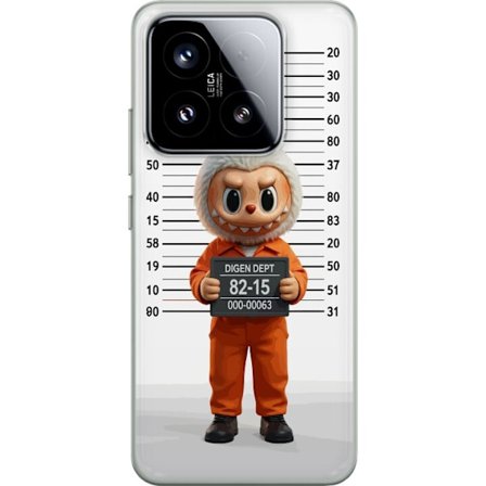 Yhteensopiva Puhelinkuori Xiaomi Xiaomi 15 Söpö piirretty pupuhahmo vankilavaatteissa ja vankinumerolla taustana mittamerkinnät