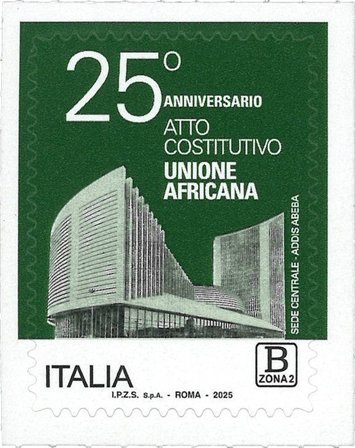 Italien - 25-års jubilæet for Den Afrikanske Unions traktat - Postfrisk frimærke