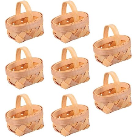 Vintage Wicker Korg Miniatyrkorg 8 st Handgjorda Godis