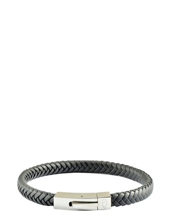 Leather Bracelet Singel Grey Edd.