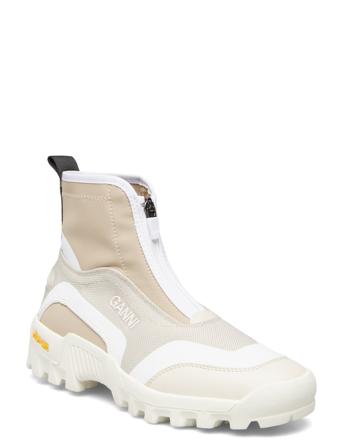 Performance High Top Zip Sneaker Høye Sneakers Hvit Ganni*Betinget Tilbud