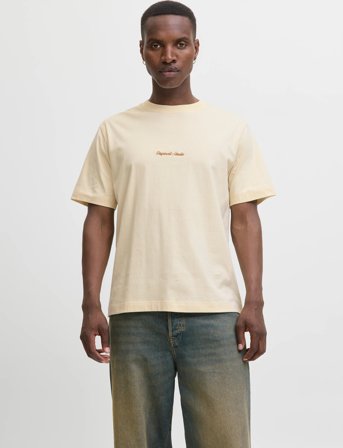 Jack & Jones Jornorrebro Emb Tee Ss Crew Neck Noos - Cream - XL