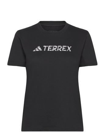 W Logo Tee Sport T-shirts & Tops Short-sleeved Black Adidas Terrex