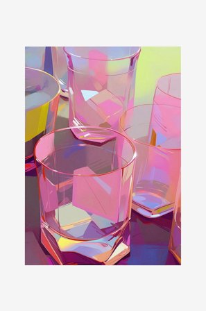 Pelcasa - Juliste Pink Glasses - Roosa - Julisteet - 70X100 - - Homeroom