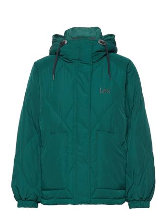 Short Puffer Fodrad Jacka Grön Lee Jeans