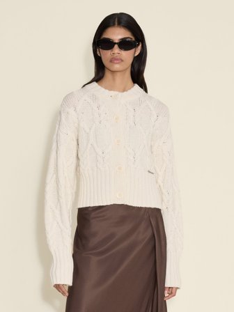 Holzweiler Chunky Cable Cardigan - Ecru - Women's - XL