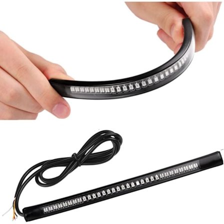 LED lysstripe for motorsykkel brems blinklys 48 lysdioder universal fleksibel