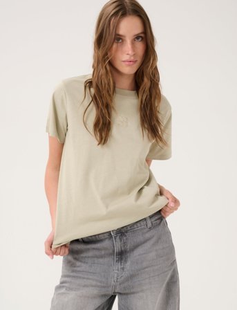 My Essential Wardrobe Seattlemw Logo Emb. Tee - Green - M