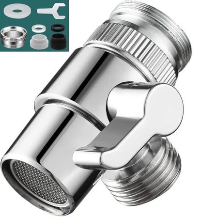 Køkkenarmatur Omstillingsventil – Afledningsventil til hane / T-stykke med ventil - 3-vejs