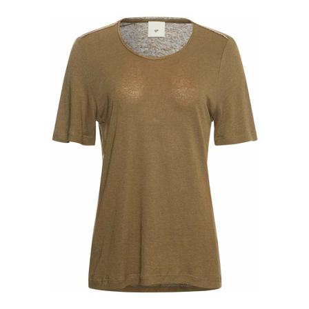Heartmade, We are t-shirt Bruin, Dames, Maat:XS,linnen