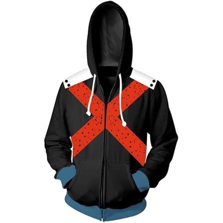 För Cosplay MHA För Cosplay Hoodie Boku Anime Dragsko Tröja Kängurufickor För Unisex Vuxen Stor